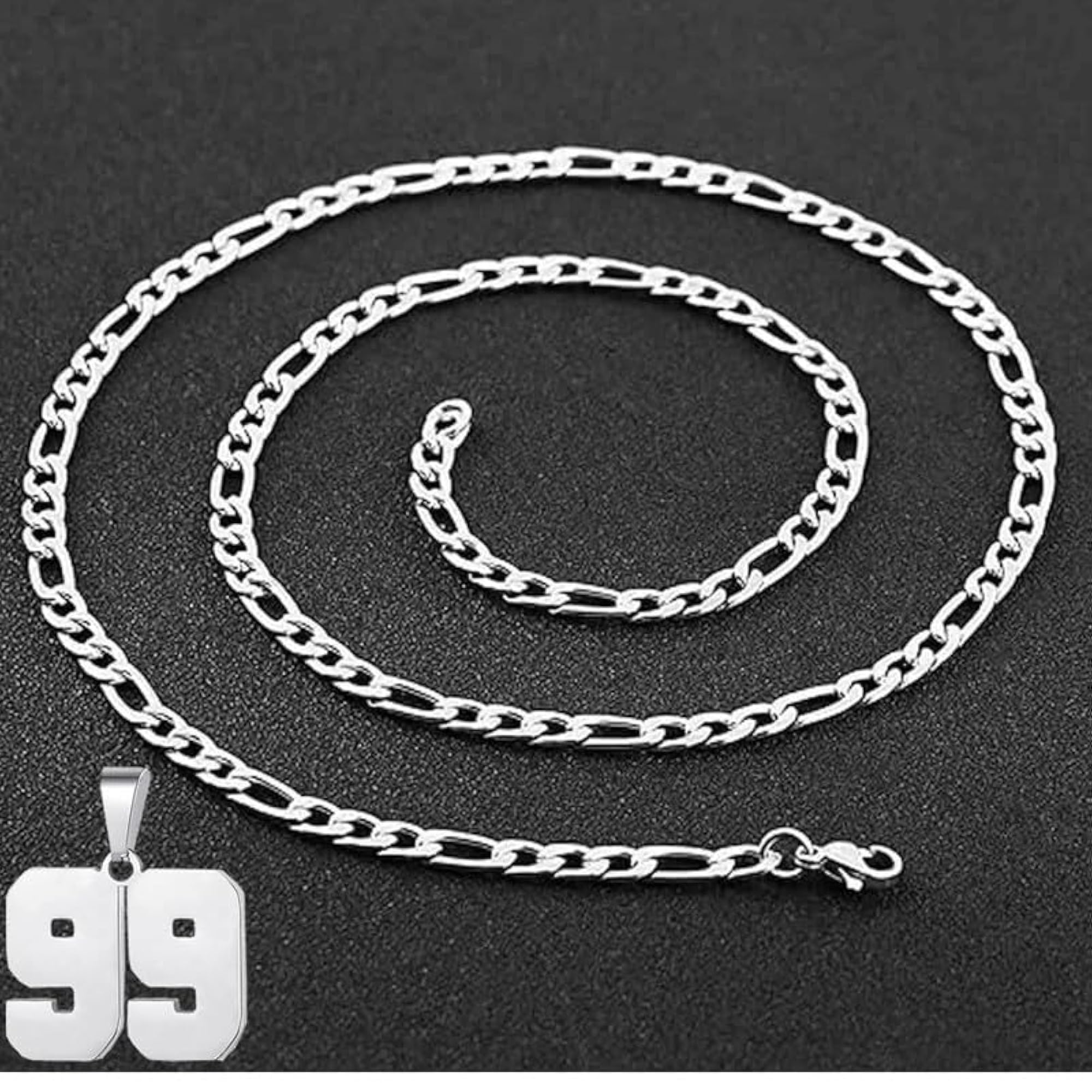 Personalized Stainless Steel Jersey Number Necklace for Athletes