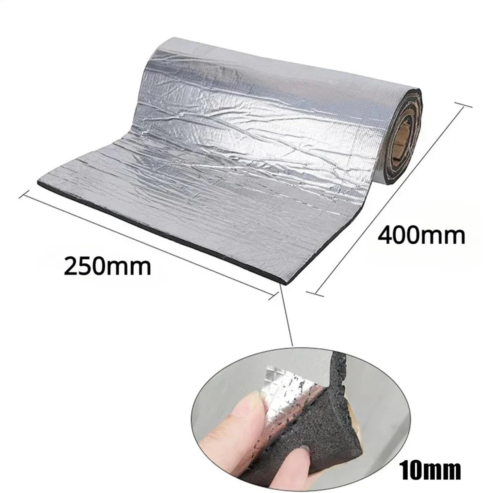 Insulating Acoustic Alfombrilla Aislante Sonido para Furgonetas Coches 5/10 Mm Aislamiento Térmico Insonorización Aislamiento Capó Coche Puerta Silenciosa para Pared(500x2000x10mm)
