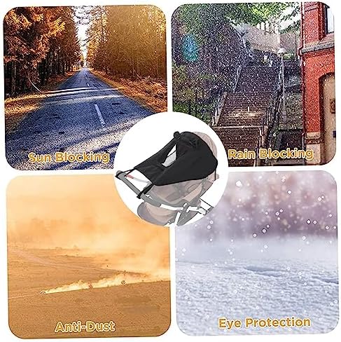 Pram Sun Shade with Breathable Viewing Window Windproof Sun Shade Cover for Pram Parasol with Window Blackout Black — view 6
