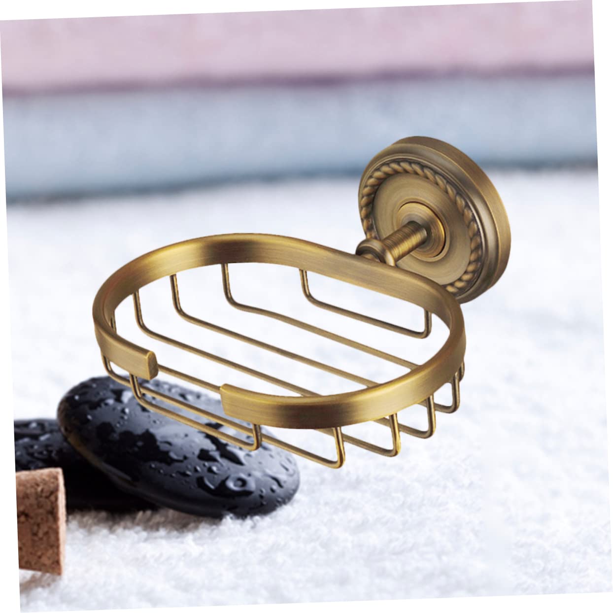 Portasapone da Parete in Ottone Oro Design a Rete e Viti Nascoste