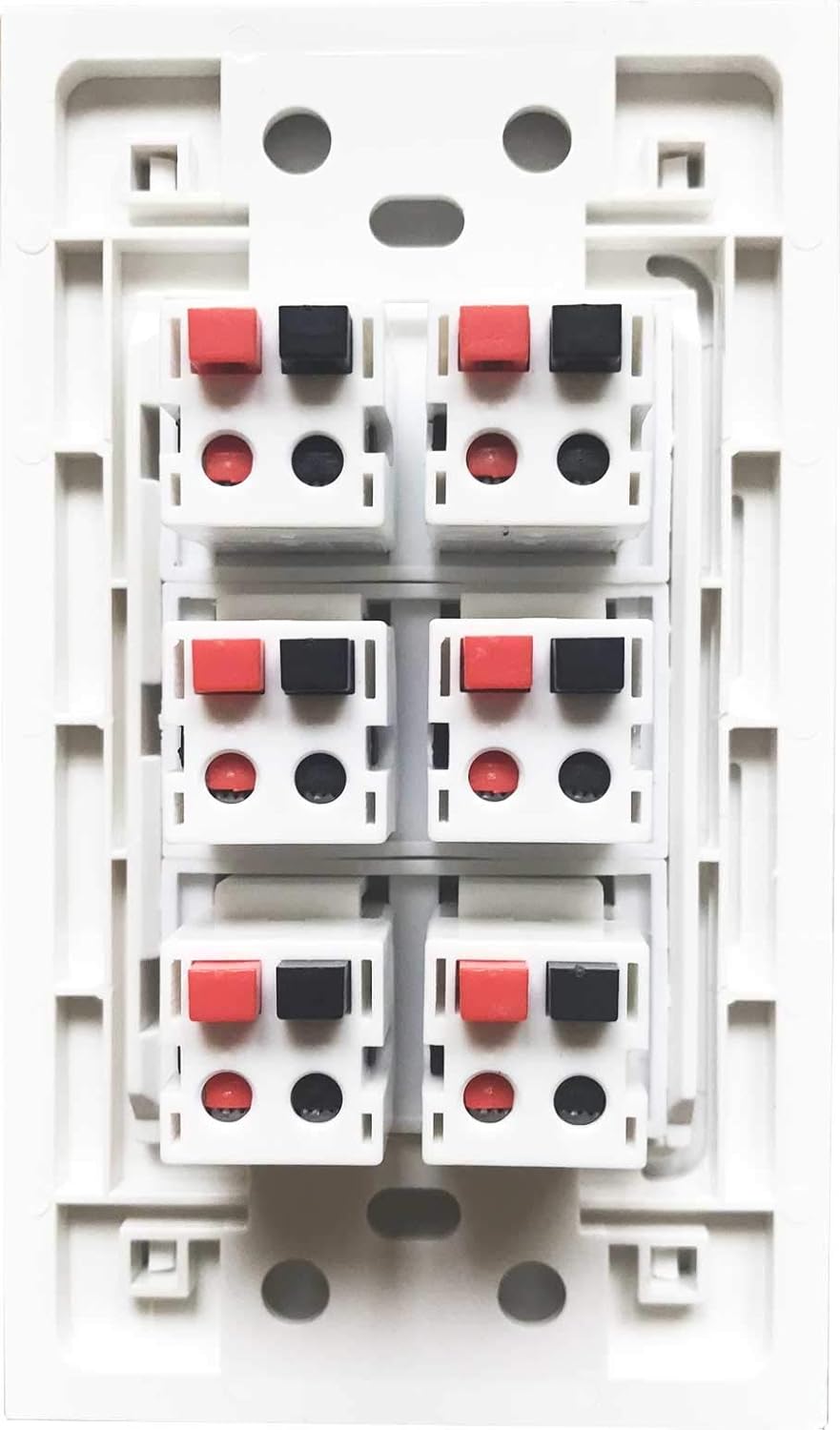 Black Friday 🔥 diyTech Premium Speaker Wall Plate, 6 Speaker, Supports 6 Speaker Configurations, w/Mounting Bracket, 1 Gang Screwless - White