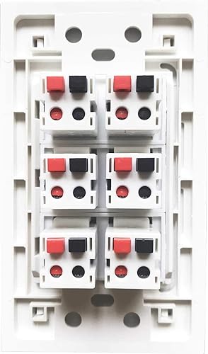 Miniatura 8 de Placa de pared de 3 altavoces premium, enchufe de altavoz, soporta 3 configuraciones de altavoces, puerto de altavoz para cable de altavoz de pared,