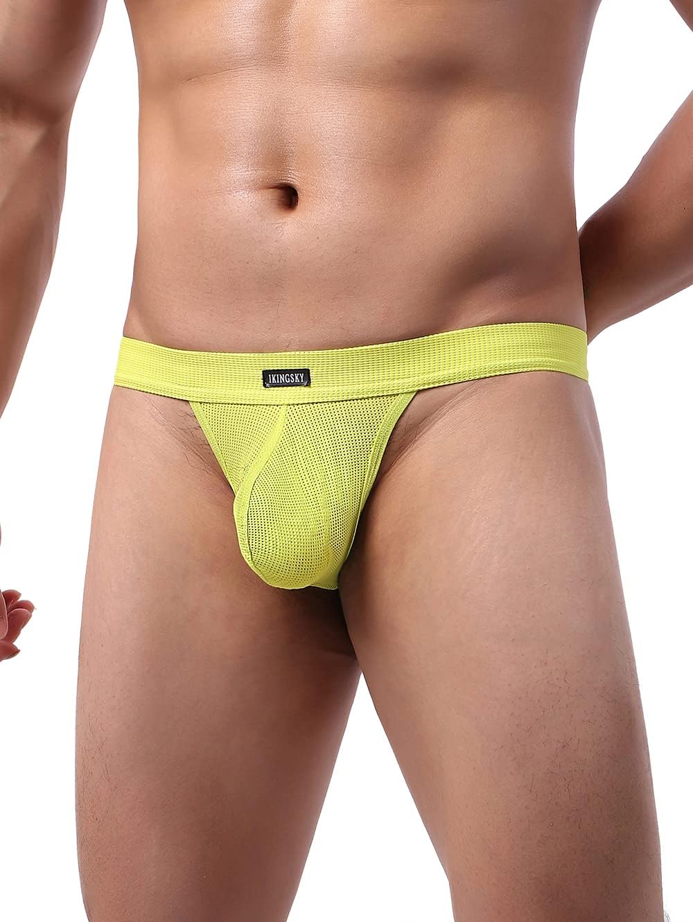 iKingsky Big Pouch G-string Underwear See Through Y-back Under Panties Sexy Low Rise Breathable Mens Thong - Image 2