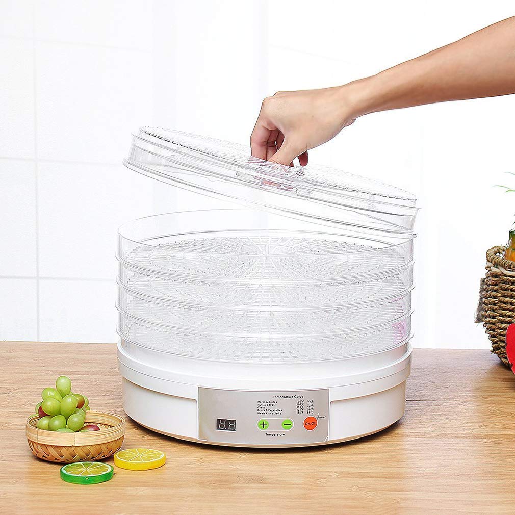 Déshydrateur Alimentaire DeeprBling - 5 Plateaux Réglables, écran Digital, Timer 48h - Pour Fruits, Légumes Et Viandes