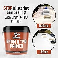 Vista 2 de Liquid Rubber Imprimación EPDM y TPO: capa base de alto rendimiento para protección de techo de RV, cámper y remolque, 1 cuarto de galón