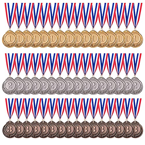 favide 48 Pieces Gold Silver Bronze Award Medals-Winner Medals Gold Silver Bronze Prizes for Competitions, Party,Olympic Style, 2 Inches