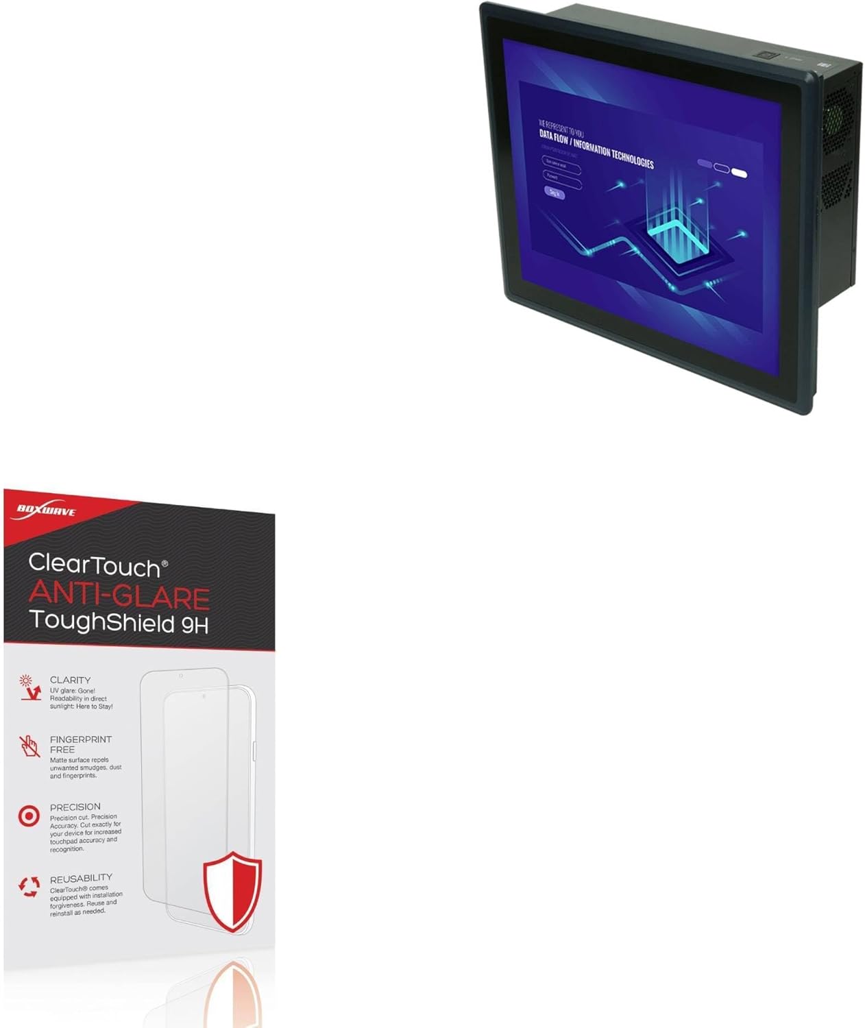 BoxWave Screen Protector Compatible With BSI Computer PPC-F17C-Q370 - ClearTouch Anti-Glare ToughShield 9H (2-Pack), Anti-Glare 9H Tough Flexible Film Screen Protector