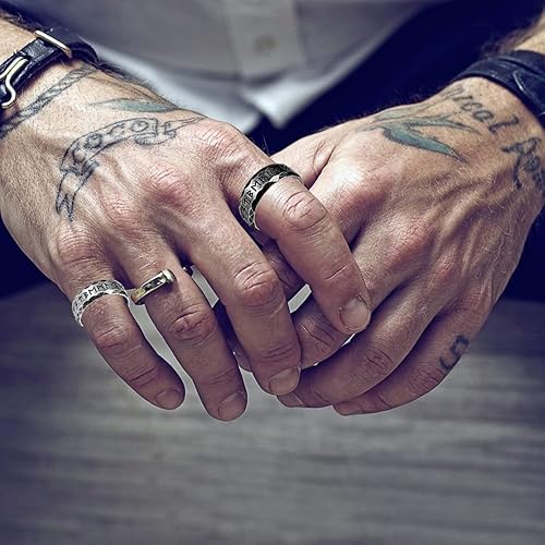 Miniatura 6 de Anillos vikingos de acero inoxidable con runas vikingas nórdicas nórdicas, anillo de boda para hombres y mujeres, regalos de joyería