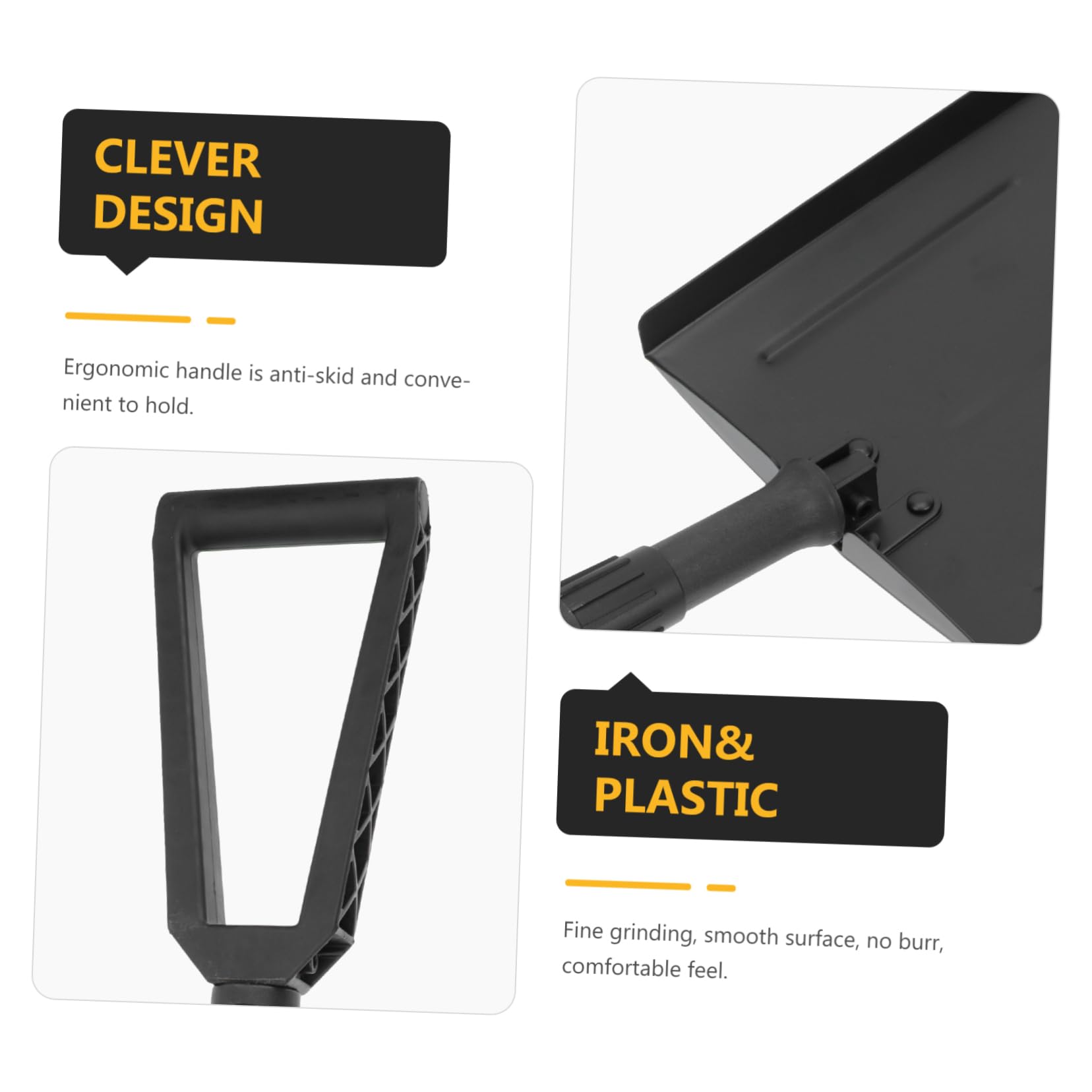 BESPORTBLE 1 Set Foldable Snow Shovel Snow Camping Shovel Metal Pooper Scooper Collapsible Shovel Cordless Tools Ergonomic Snow Shovel Snow Clean Shovel Folding Push Shovel Detachable Plastic