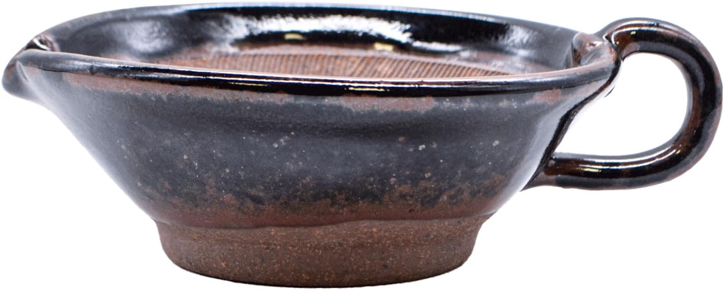 Mino Ware 523-0060 Hanatouen Pot, Bowl, Mortar, Size 4, Approx. 5.9 x 4.7 inches (15 x 12 cm), Handle Included, Tenmicha, Made in Japan