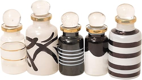 Miniatura 7 de CraftsOfEgypt Genie - Minibotellas vacías de vidrio soplado para perfume, aceites esenciales o poción  Juego de 10 frascos pequeños decorativos,