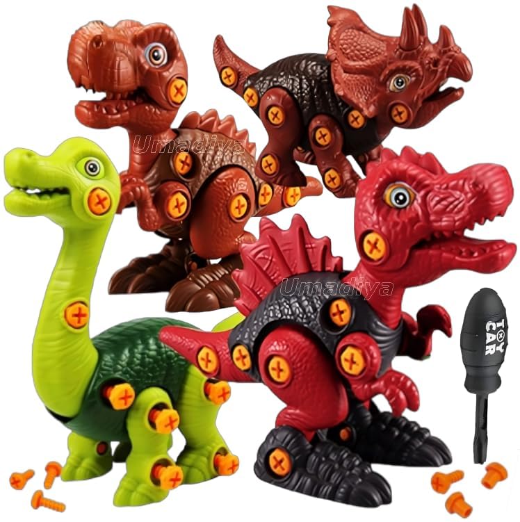 Kiddie Galaxia® Toys Dinosaur Toy Set of 4pcs with Screwdriver DIY Kids STEM Toys Take Apart Dinosaur Toys Building Learning Educational Toys for Kids Boys and Girls (Dinosaur-4pcs) (B0CKW2LHMT) Amazon Price History, Amazon Price Tracker