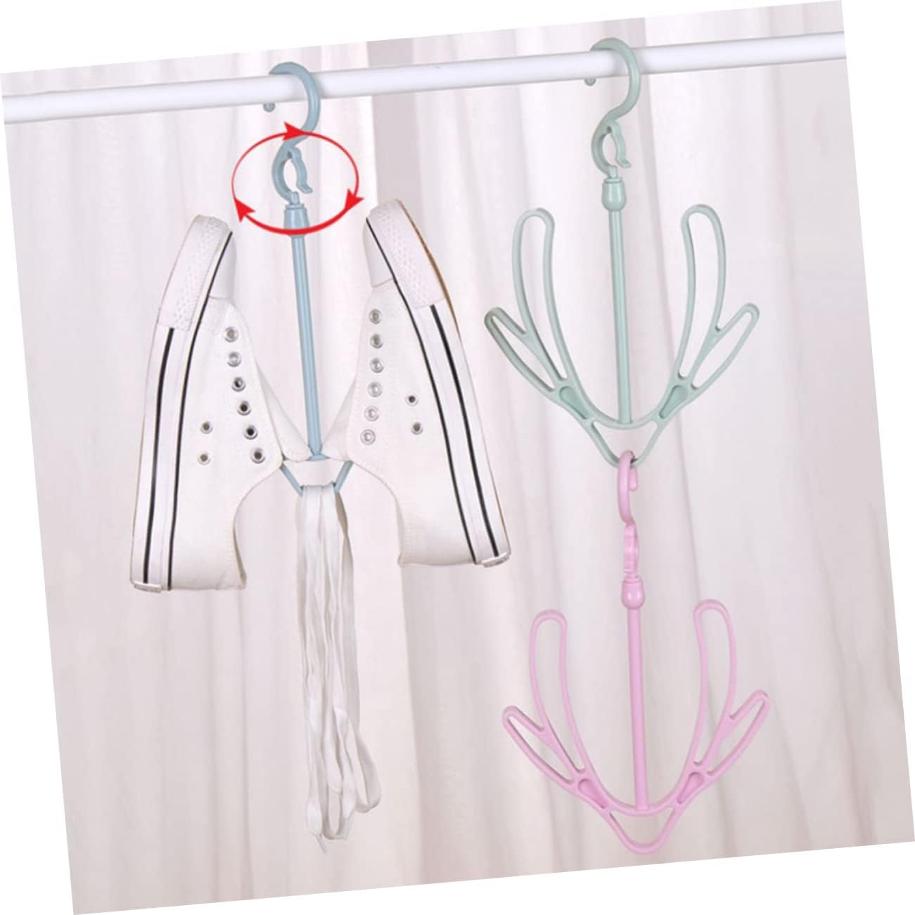 KOMBIUDA 10pcs Outdoor Double Hook Dry Shoe Rack Windproof Hanging Organizer for Boots and Shoes Material for Balcony and Bathroom Use