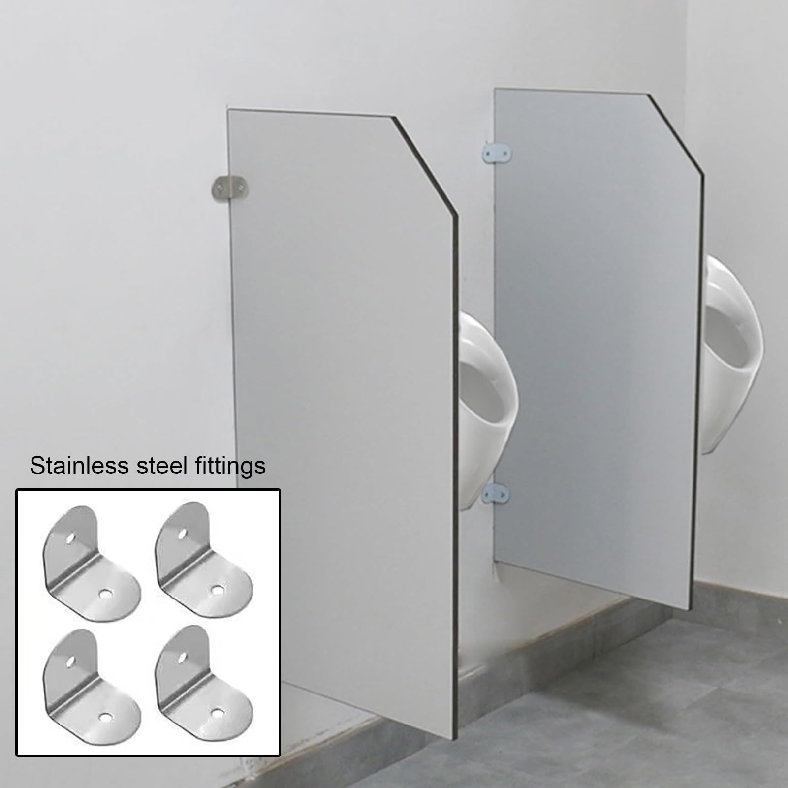 Divisor de urinario, Panel de Pantalla de privacidad de 35 Pulgadas, Deflector a Prueba de Salpicaduras para baños públicos, división de Inodoro Duradero con Soporte Estable, fácil instalación Gris