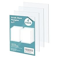 Vista 35 de Egofine Hojas de plexiglás de acrílico, paquete de 20 unidades de 8 x 10 pulgadas, 0.04 pulgadas de grosor, plástico transparente fundido