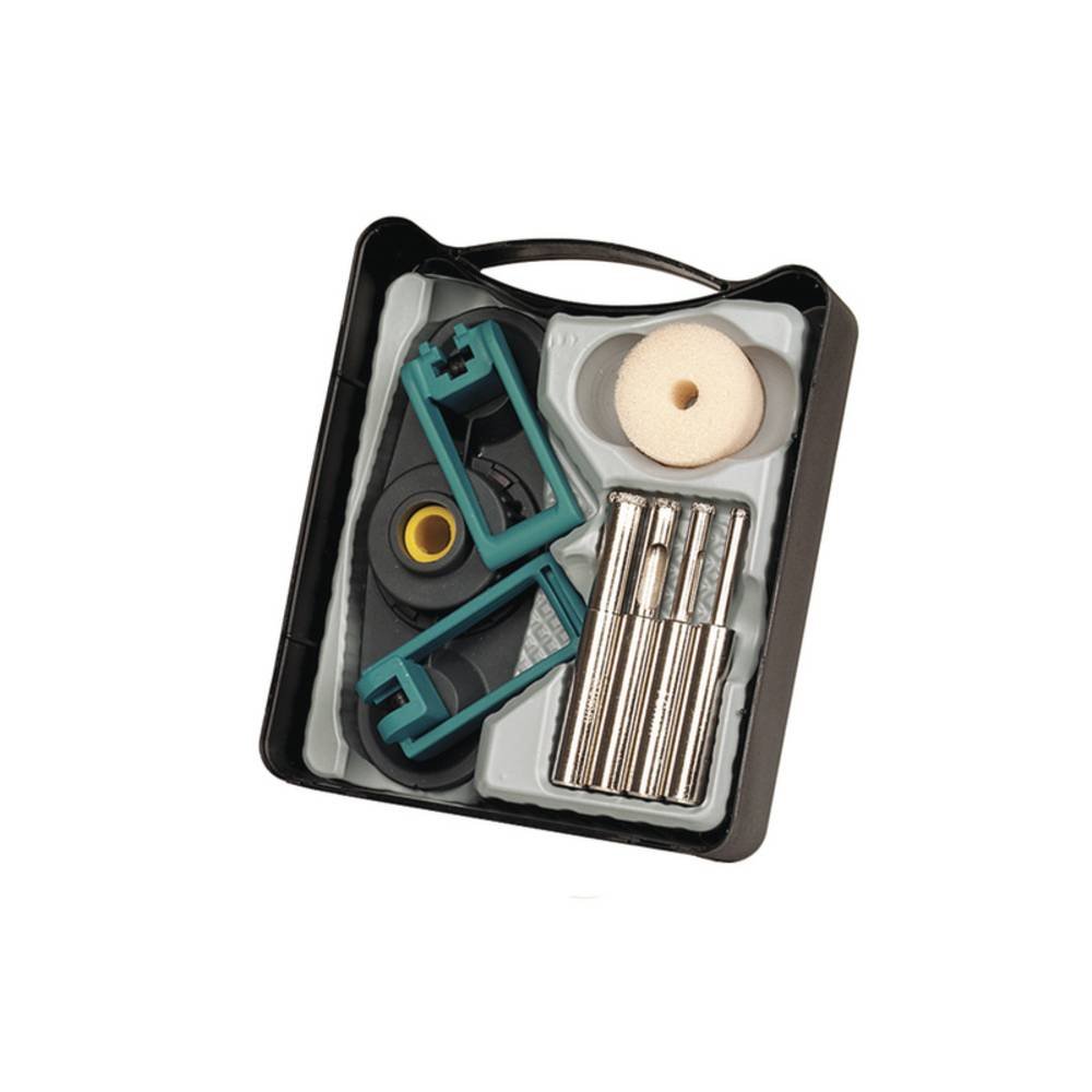 wolfcraft Bohrkronen-Set, diamantbestreut ˮCeramicˮ, 5-tlg. I 8771000 I Für die Installation von Sanitärbefestigungen und Kabeldurchführungen in Fliesen und Kacheln, Ø 5-10 mm, Schnitttiefe 30 mm