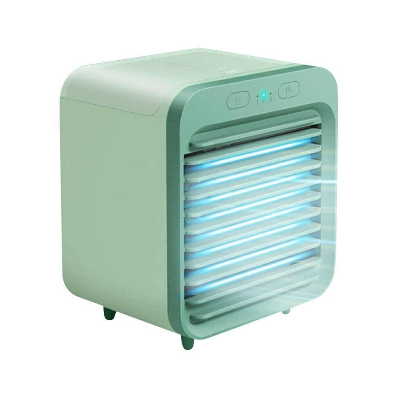 Cczrd Green Portable Air Conditioner Personal Desktop Cooler Rechargeable Quiet Table Fan For Home Office Pr Airflow Comfort Refreshing Breeze(Green)
