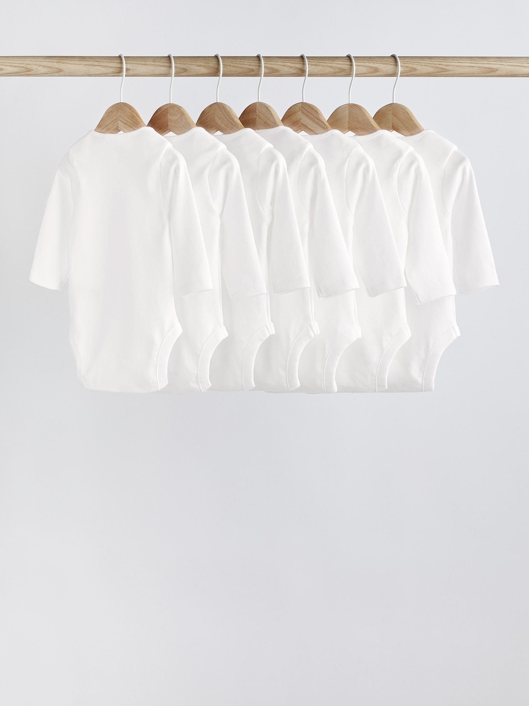 NEXT Baby Organic Langärmelige Strampelanzüge im 7er-Pack