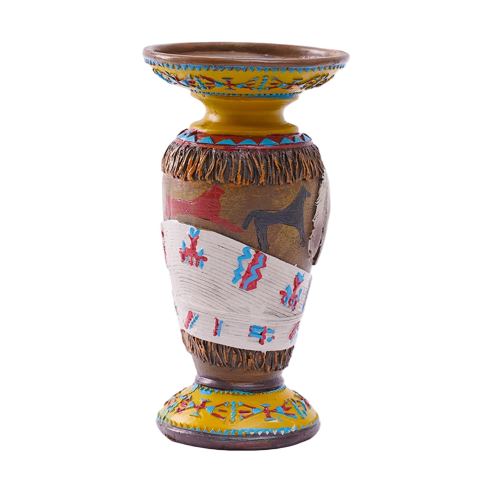 Tribal Candlestick Holders Tealight Stand Farmhouses Decorative Candelabras for Table Centerpieces Home Decors Decorative Resin Candlestick