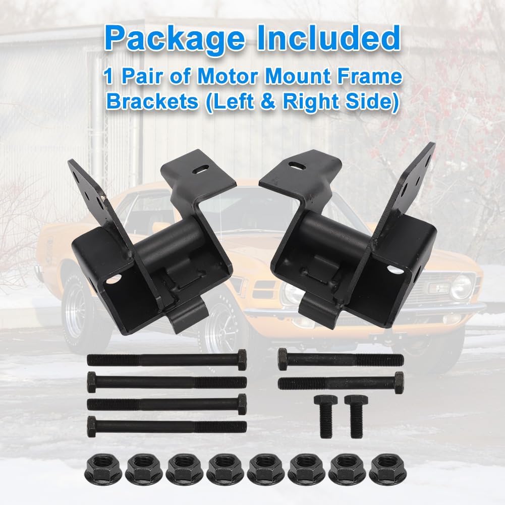 AUTOVIC Motor Mount Kit Frame Brackets Compatible with Mustang 1965-1970 for Small Block V8 289 302 351 Engine