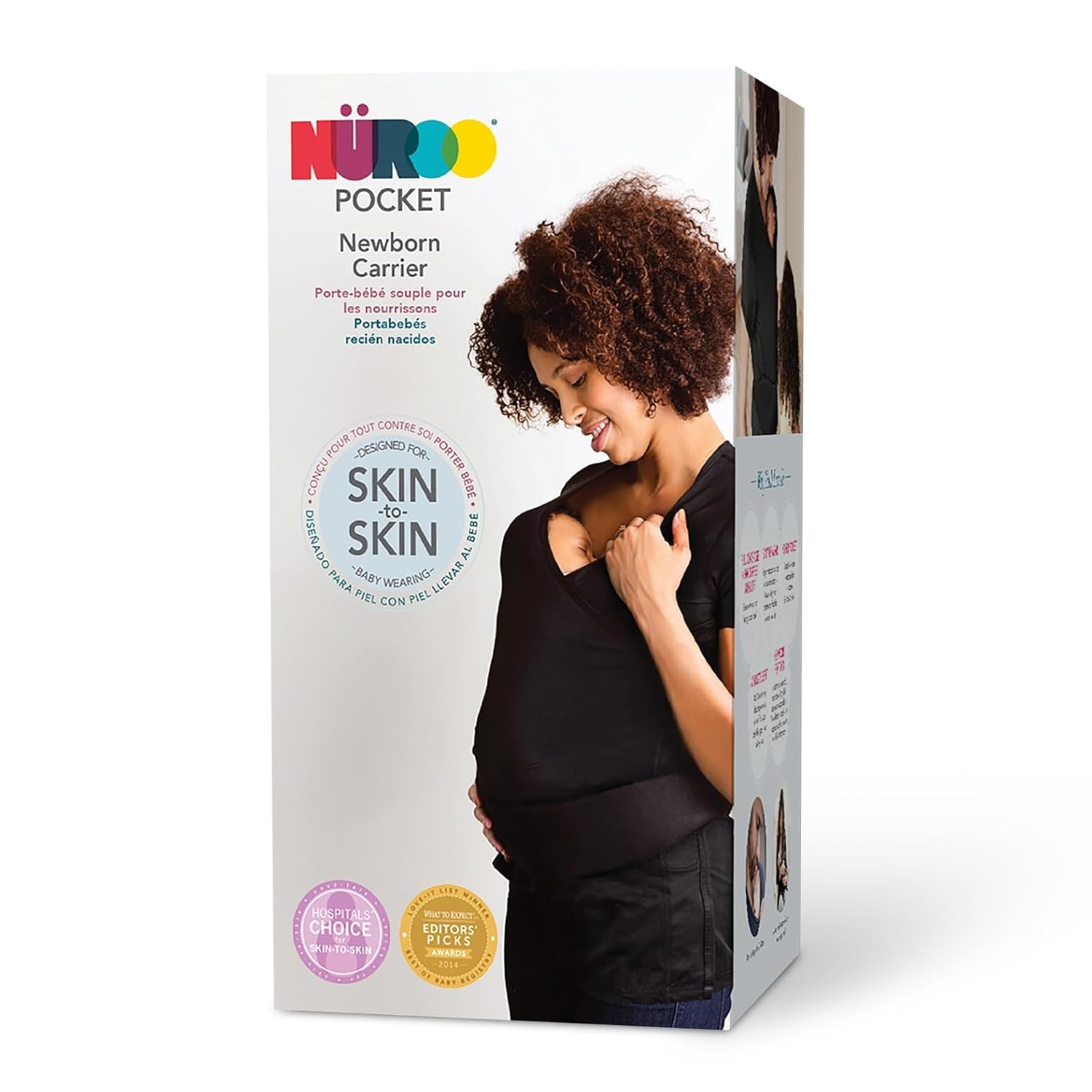 Brownmed Pocket Skin-to-Skin Baby Carrier Shirt for Mom & Newborn - Full-Coverage Baby Wrap Carrier - Black - Large/X-Large