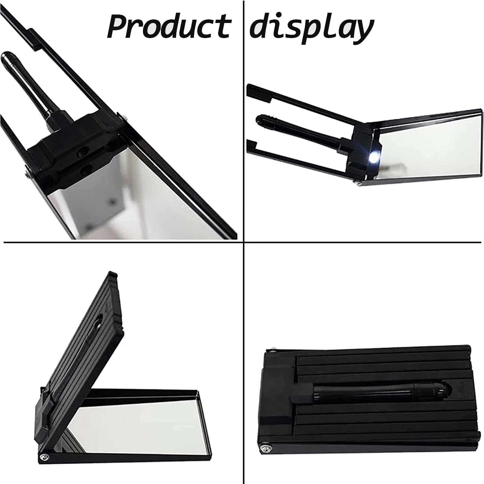 Espejo de Inspección Debajo del Vehículo, Espejo de Inspección Telescópico de Mano con Luz LED, Longitud de Ajuste 15-47 Cm para Control de Seguridad Debajo de Los Automóviles