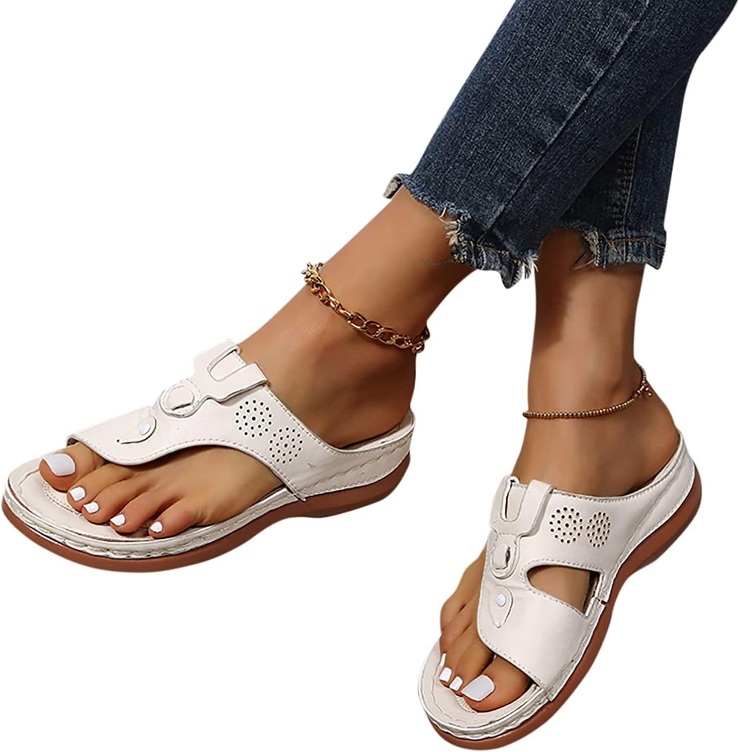 Women Orthotic Flip Flops Arch Support Comfort Walking