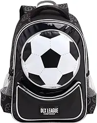 Mochila de Costa Infantil Escolar Para Menino Tamanho Grande com Design de Bola de Futebol