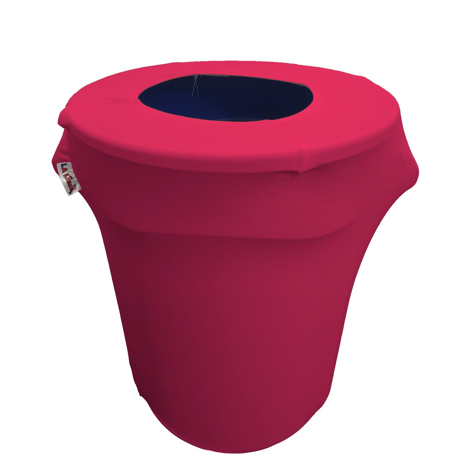 LA Linen Stretch Spandex Fitted Trash Can Cover 32-Gallon Round, Bin Waste Container Cover, Outdoor Indoor Patio Backyard Decor, Fuchsia