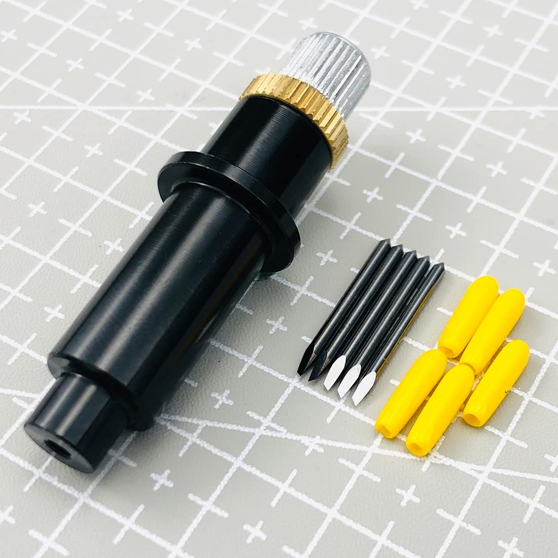 Printer Accesstories 5pcs 30 Degree Plotter Blade Vinyl Cutter Replaced Knife for Mimaki Milling Cutter Engraving Machine + 1pc Blade Holder Round