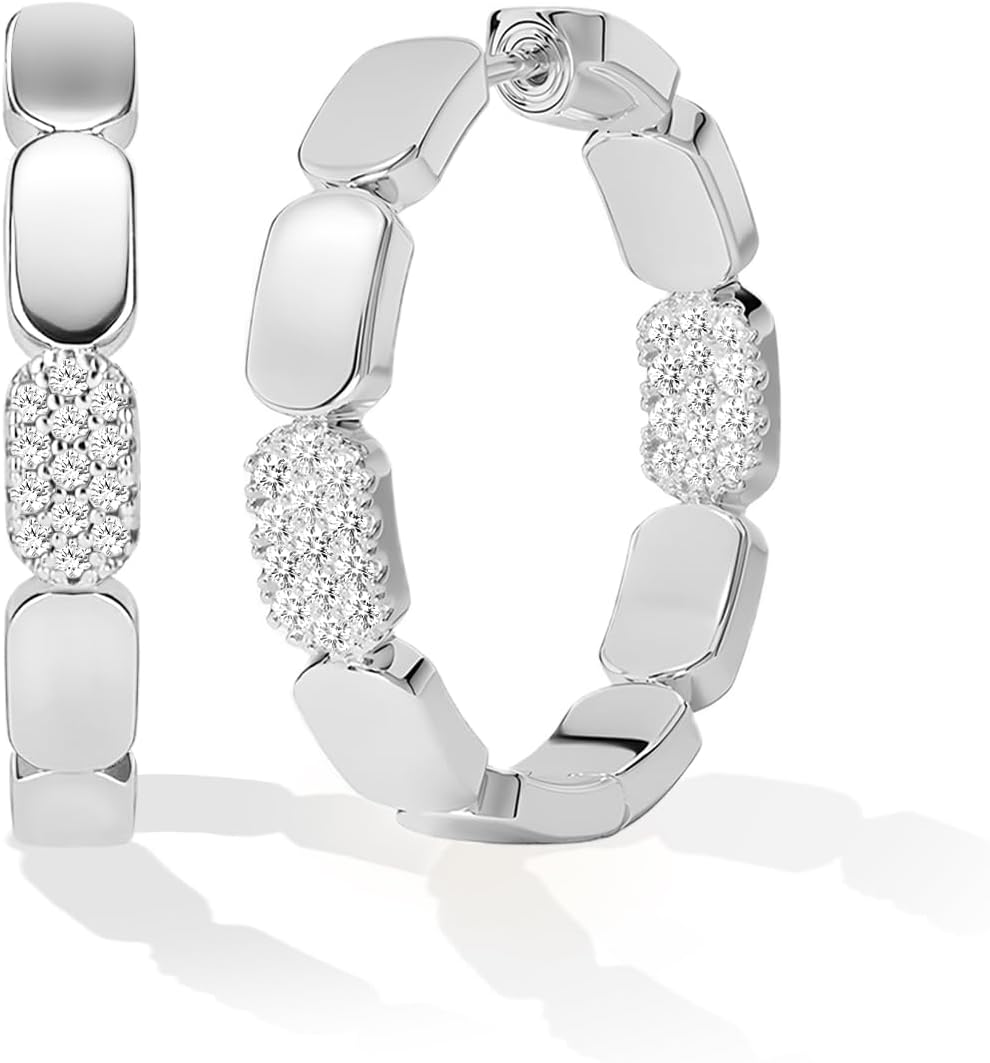 925 Sterling Silver Hoop Earrings Dainty Spirit Snake Small Hoop Earrings Hypoallergenic Lightweight Cubic Zirconia Hoop Earrings 14K Gold Earrings for Women