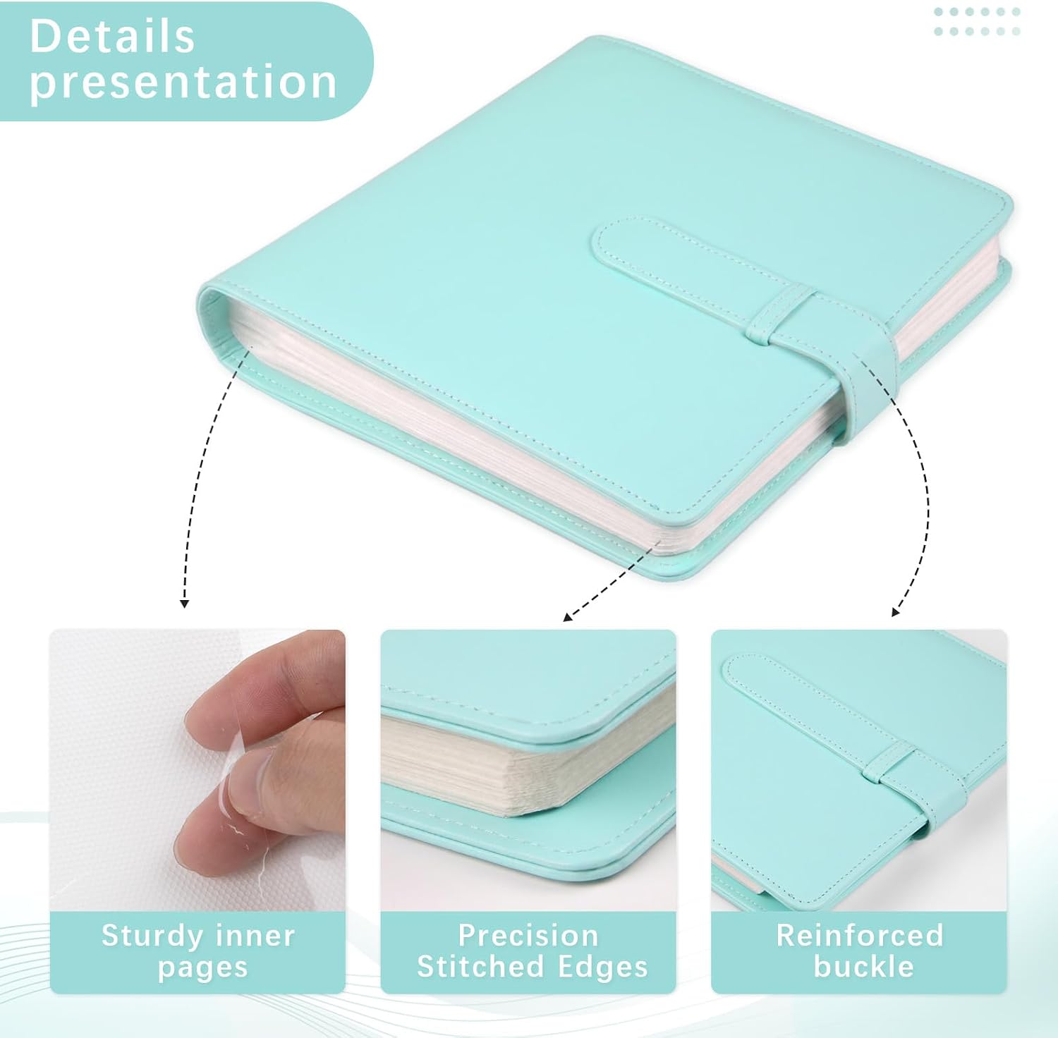 Photo Album, Hold 360 Instant Mini Photos, Acid-free, PU Leather image 4