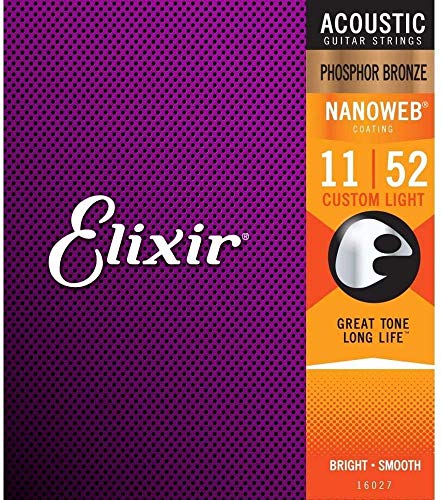 Elixir 16027 NANOWEB フォスファーブロンズ Custom Light(11-52) エリクサー アコースティックギター弦【国内正規品】