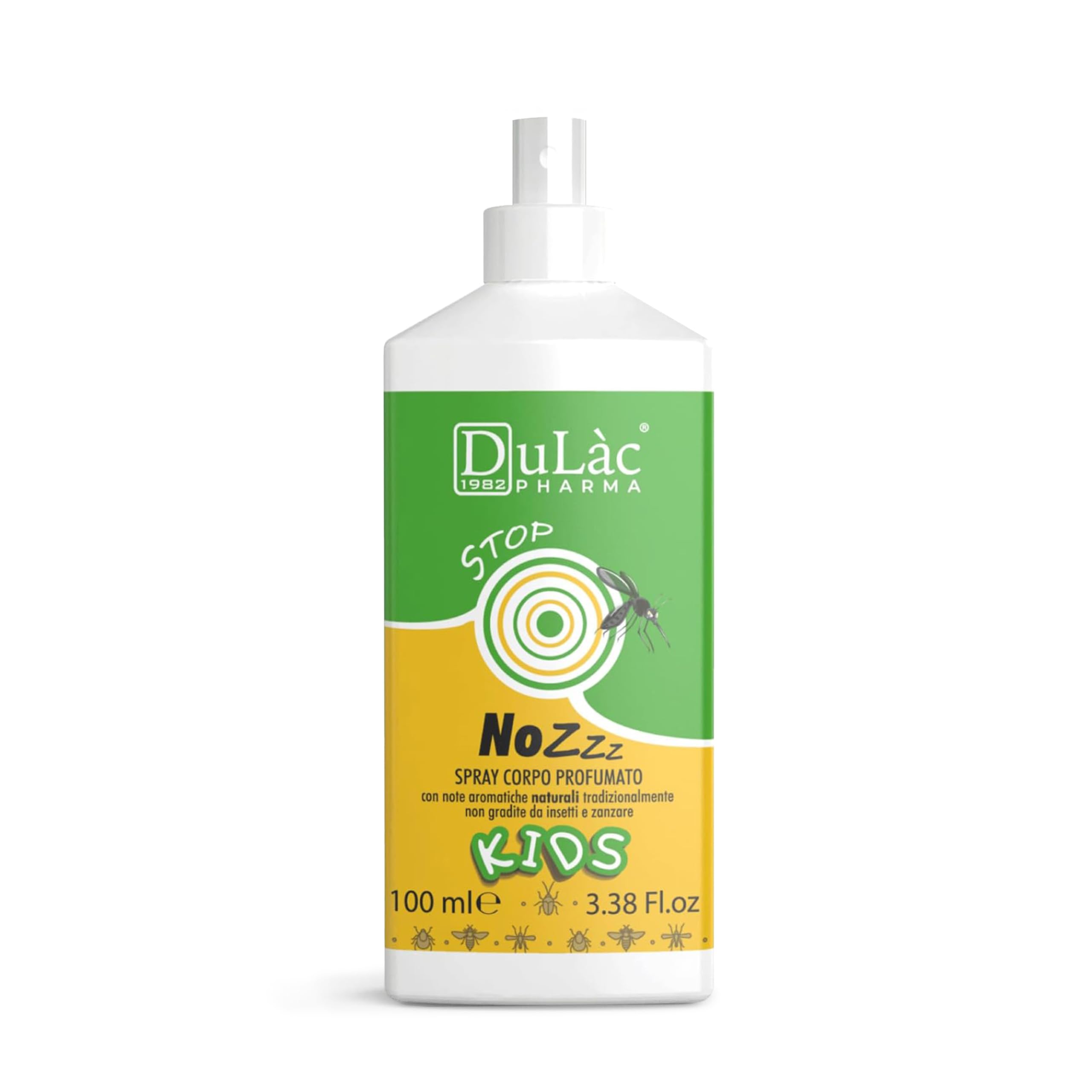 Dulàc - NOZZZ Spray Corpo Profumato per Bambini, 100 ml Spray Antipuntura, Protezione Lunga Durata, Contiene Aloe Vera, Repellente Zanzare e Insetti