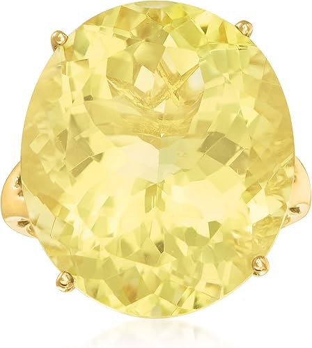 Ross-Simons Anillo de cuarzo limón de 20 quilates en oro amarillo de 14 quilates