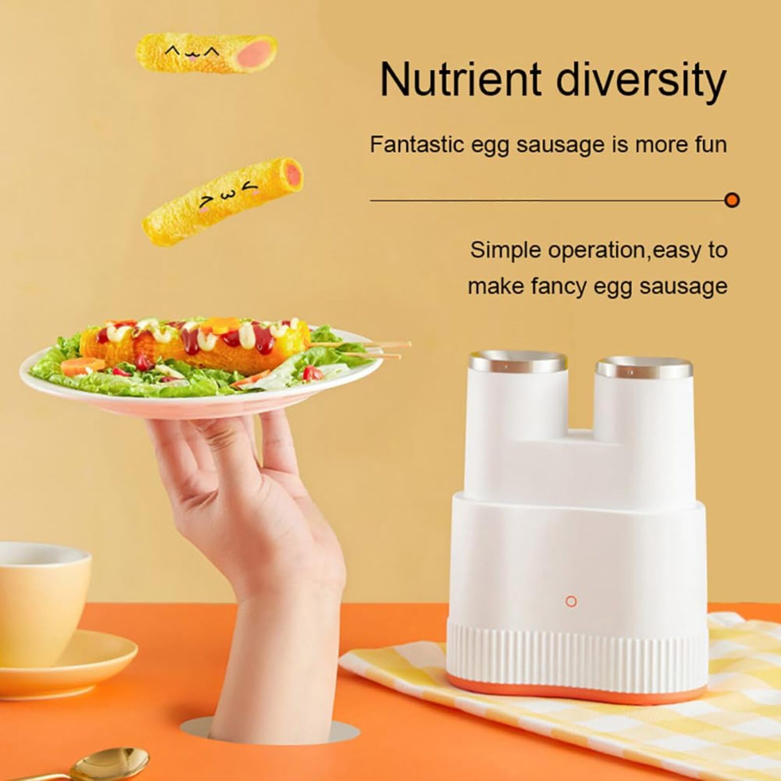 Cuoci Uovo Elettrico Verticale, per Salsicce, Omelette, Automatico, Antiaderente, per Uova e Salumi, Facile da Usare, per la Colazione, Macchina per la Colazione Istantanea e per Preparare Ricette
