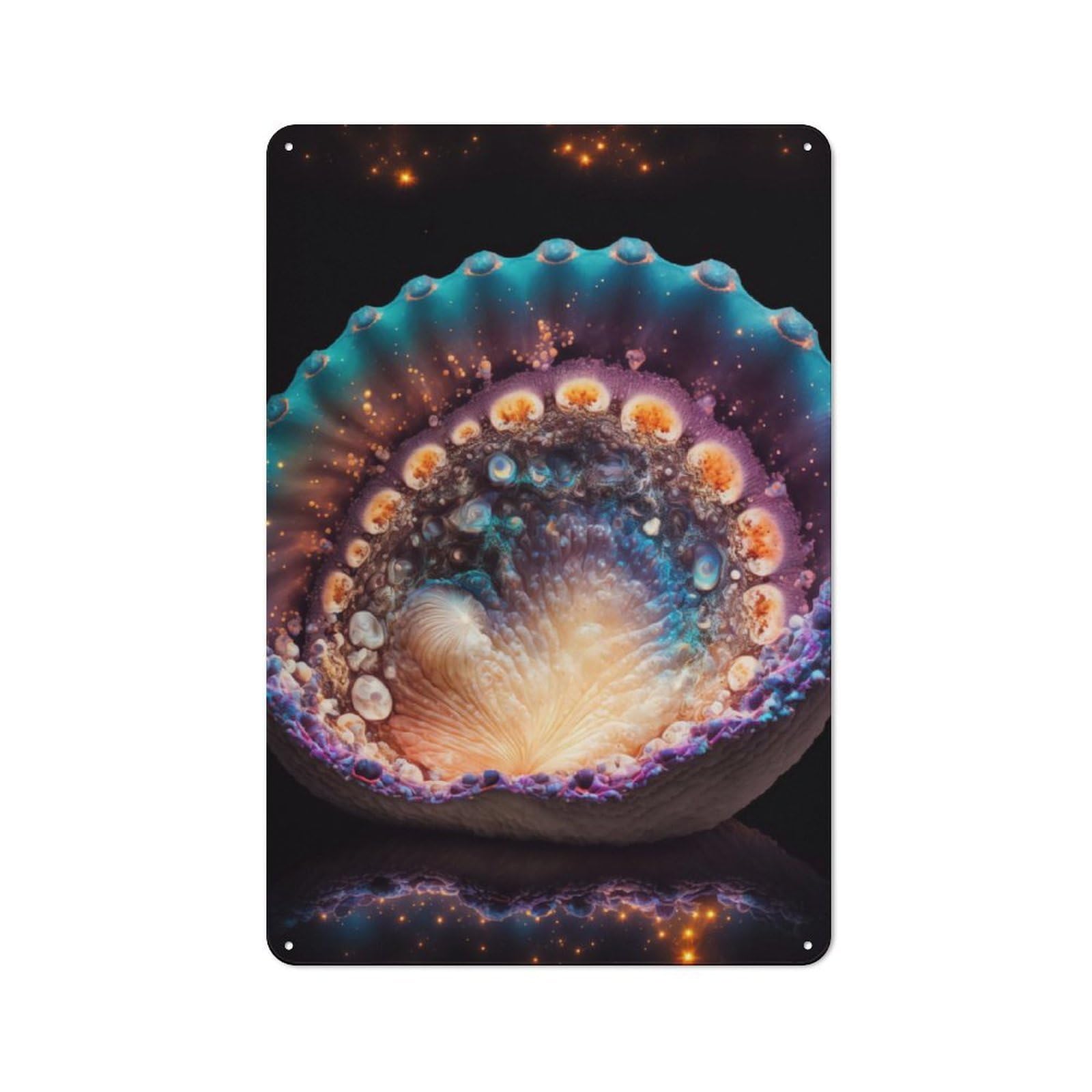 Junmoney Galactic Clam Metal Gift Sign 30X20cm, Decorative Room Wall Plaque For Bedroom, Kitchen, Office Or Living Room