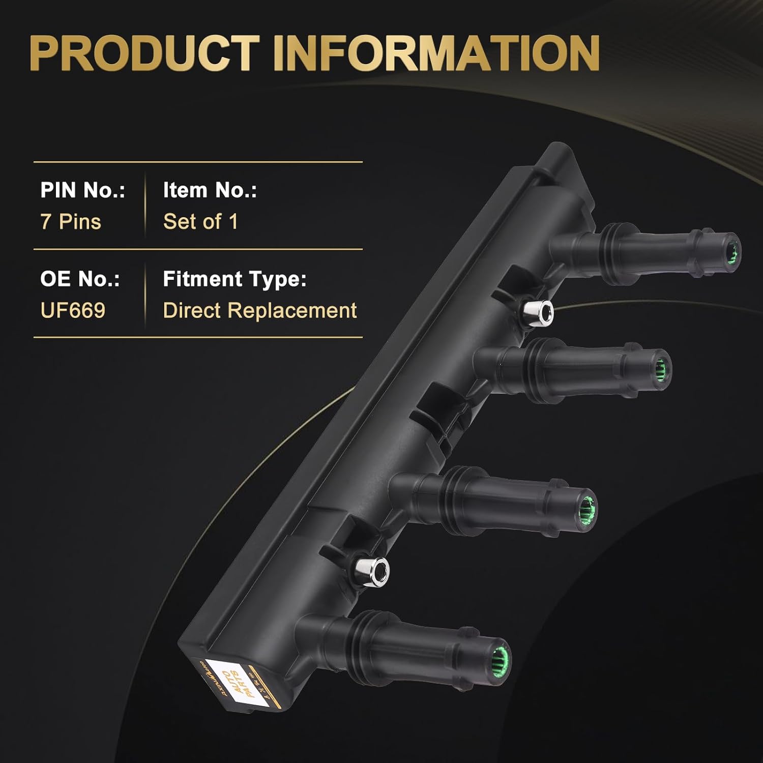 Ignition Coil Pack Replacement for Chevy Sonic 2012-2019, Cruze Volt 2011-2015, Trax 2014-2019, for Cadillac ELR 2014-2016, for Buick Encore 2013-2019 L4 1.4L UF669 55575499 25195107 D521C