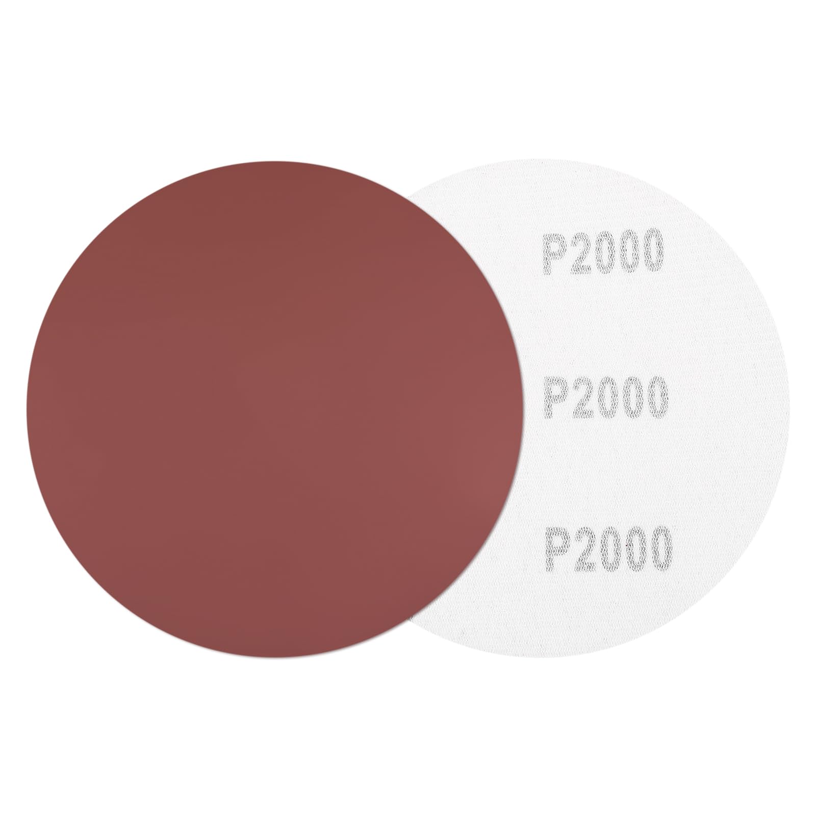 sourcing map 5 Pcs 150mm 6 Inch Sanding Discs, 2000 Grit Hook and Loop Sandpaper, No-Hole Aluminum Oxide Orbital Sander Sandpaper for Woodworking Automotive Metal Polishing, Red — image 1