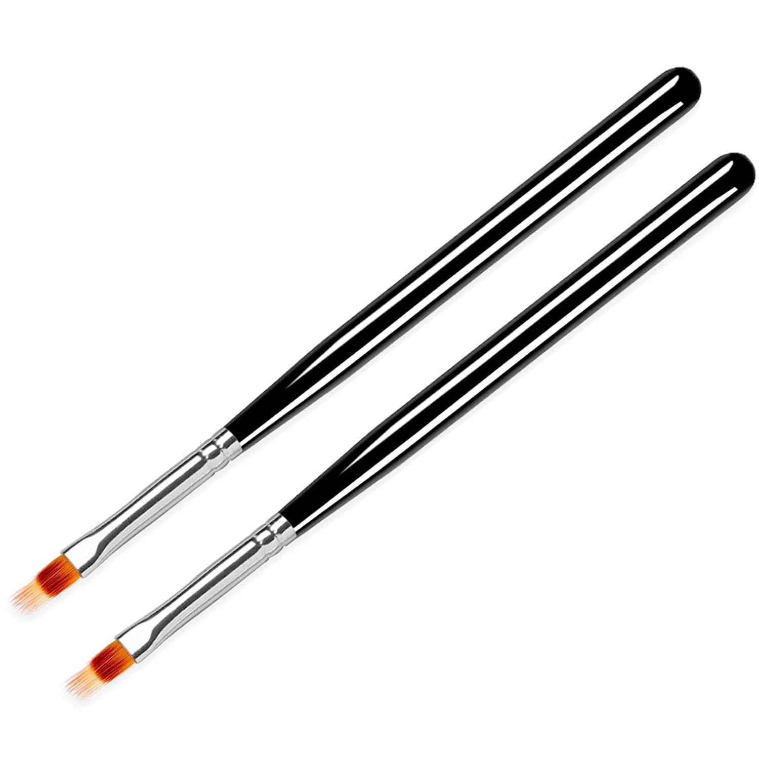 THR3E STROKES 2 Pc Nail Ombre Brush Pro Nail Art Tools, UV Gel Nail Art Painting Brush With Wood Handle-image-4