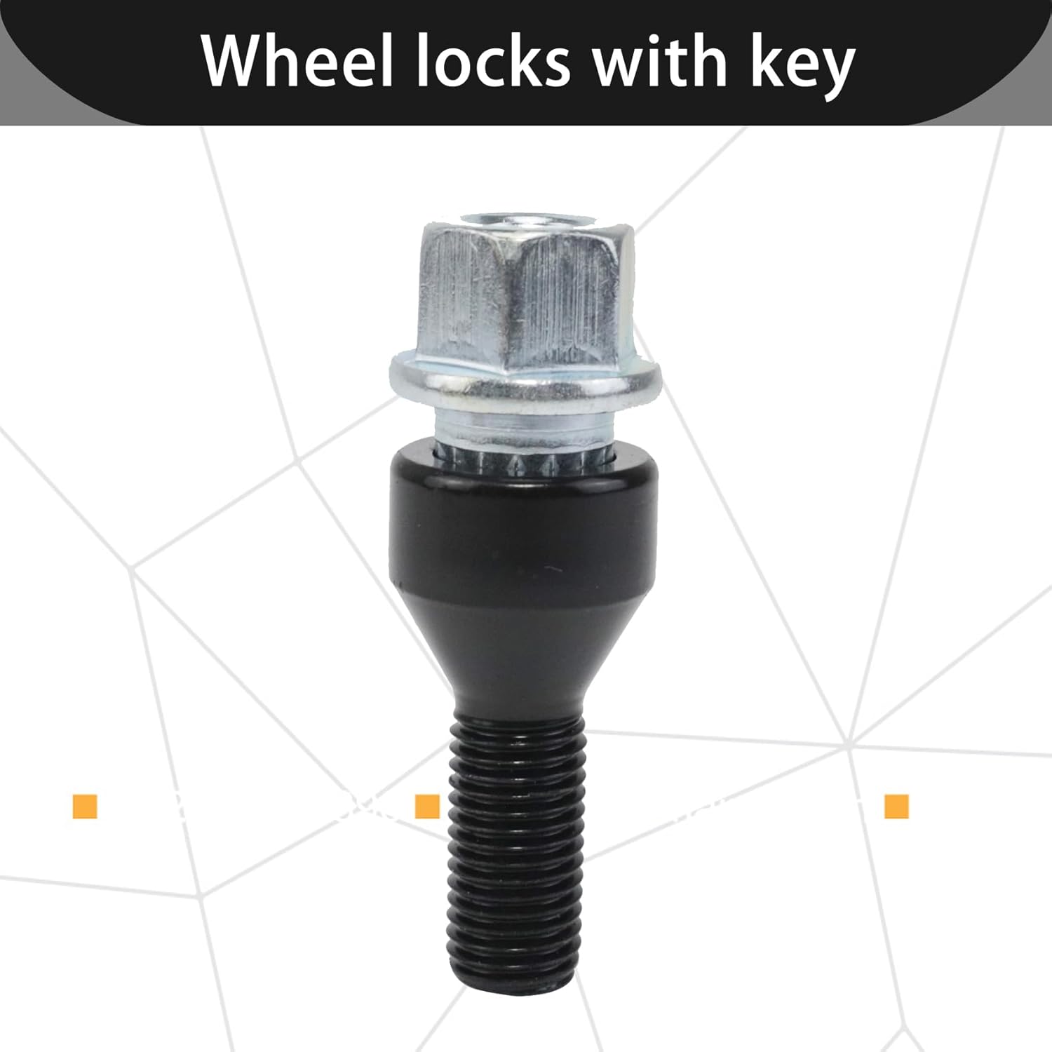 Wheel Lock Set Lug Nuts Bolts M12 x 1.5mm Fits for BMW Z4 Z3 M6 M5 M3 650i 535i 528i 525i 335i 328i 330i Mini Cooper Replacement 36136786419