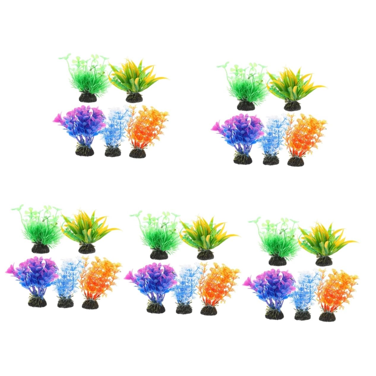 Yardwe 5 Set Decorazioni per Piante D'acquario Decorazioni per Acquari Pianta Fontana Pescare Piante Acquatiche Artificiali Decorative Ornamento di Piante Acquatiche Plastica 5 Pezzi*5