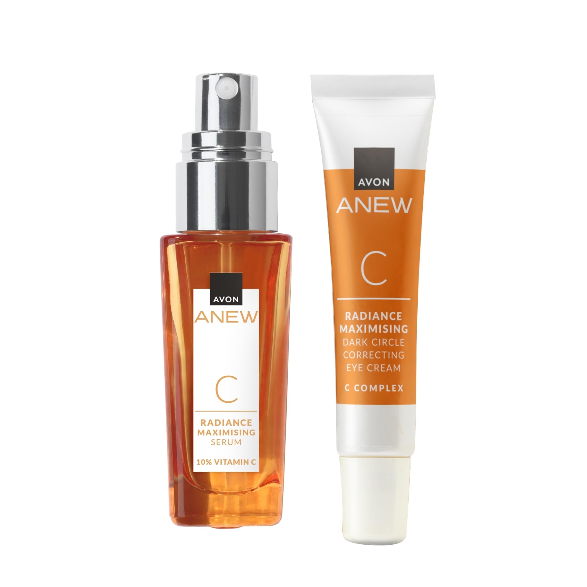 Anew Radiance Maximising Serum 30ml + Anew Vitamin C Eye Cream Set 15ml +, Brightens Dull and Tired-Looking Skin, Ultimate Skincare Duo, Powered by Antioxidants, Cruelty Free