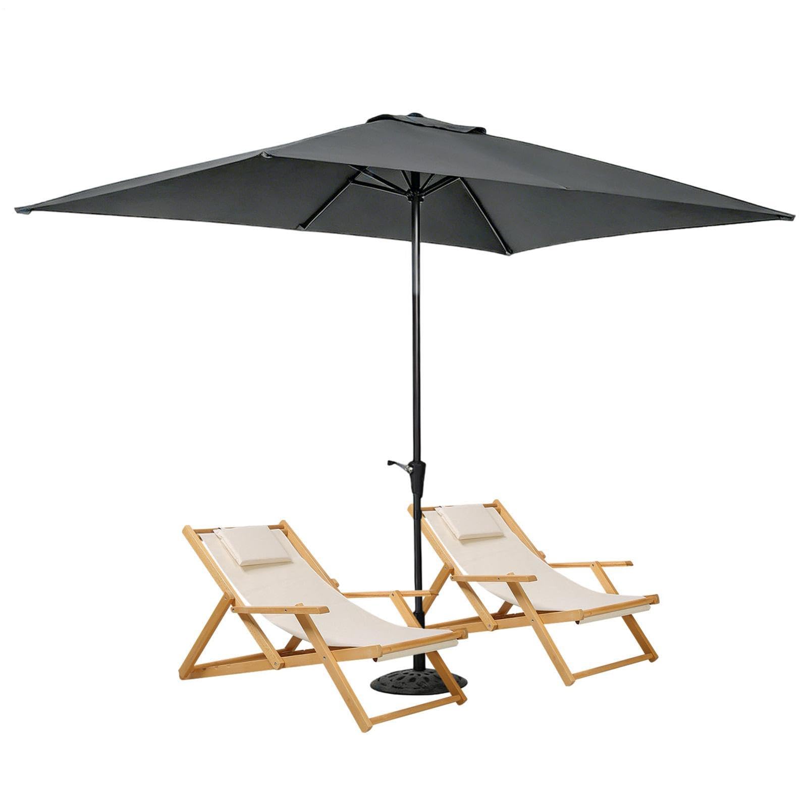 Ombrellone rettangolare per terrazza, 200 x 300 cm, copertura impermeabile | Tetto di ricambio per ombrellone esterno, per giardino, terrazza, mercato, baia, barbecue, parchi, campeggio, picnic, cortile