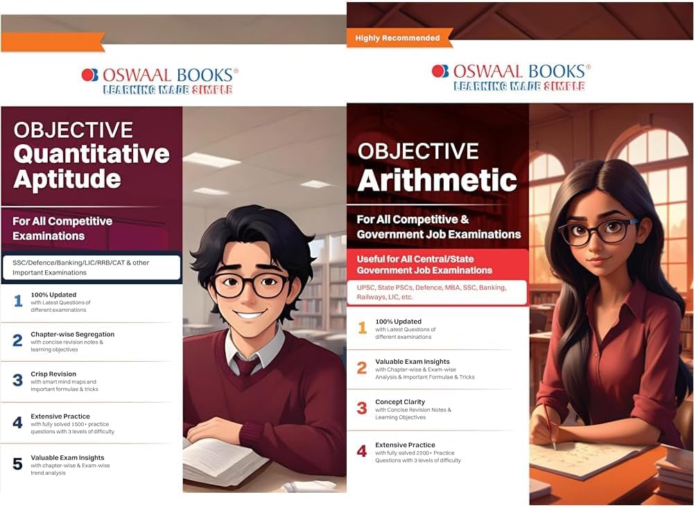 Quantitative Aptitude & Arithmetic Objective Books for Competitive Exams | SSC, Banking, RRB, Defence | Set of 2 Books
