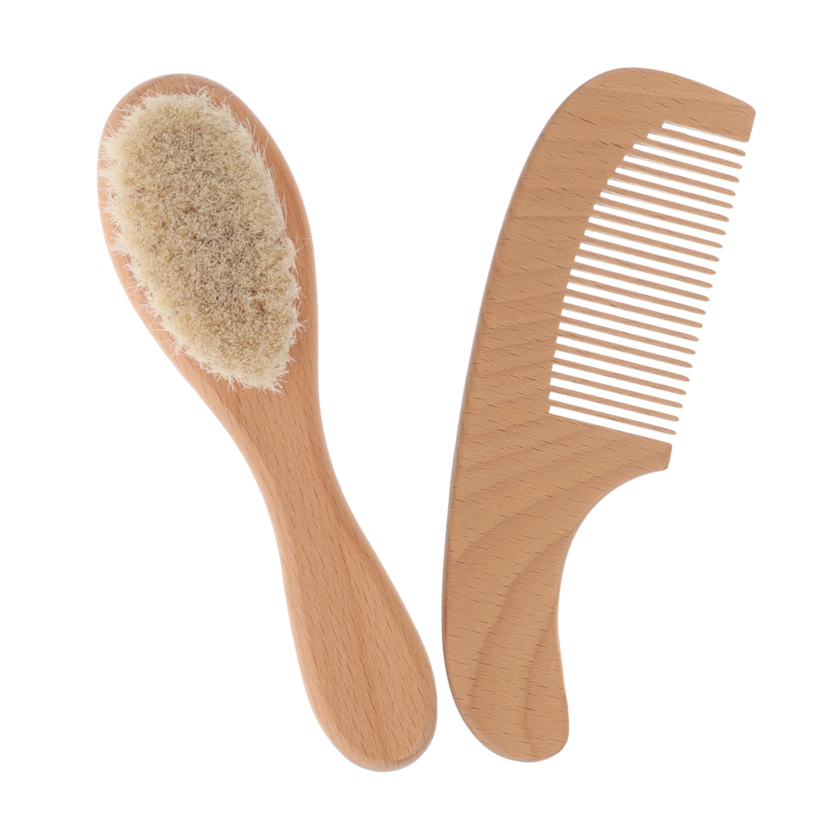 TOYANDONA 5juegos Cepillos Para Bebés De Madera Natural Peine y Cepillo Para Cuidado De Nacidos y Baño De Aseo