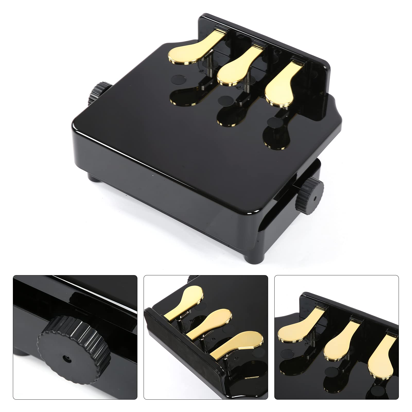 Pedale per Pianoforte, Estensore per Pedale del Pianoforte, Pedale Robusto e Durevole Regolabile in Altezza per L'apprendimento e L'uso da Parte dei Principianti(nero)