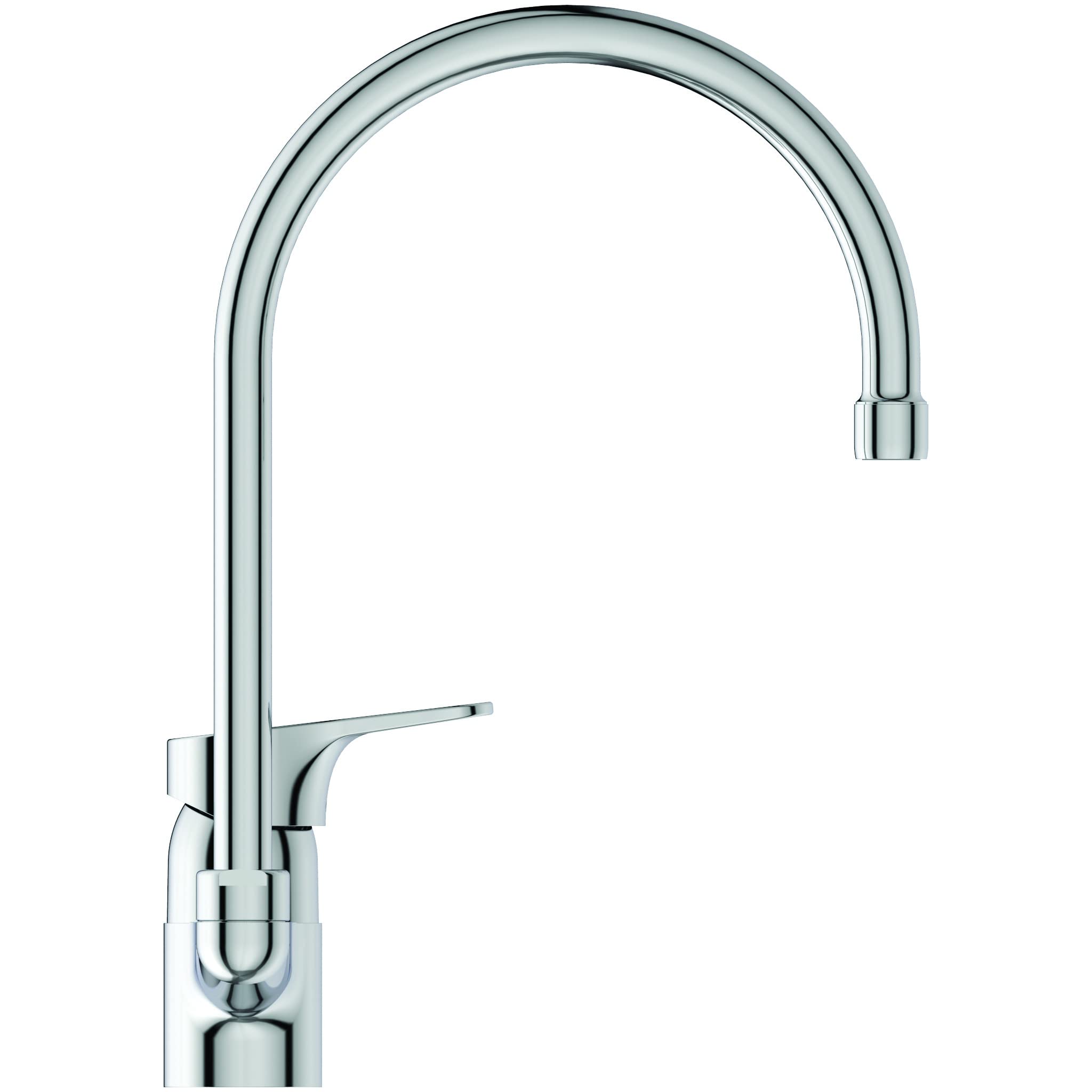 Ideal Standard – Cerabase Miscelatore cucina, Bocca alta tonda, con cartuccia FirmaFlow e tecnologia CLICK a risparmio idrico, bocca girevole a 360°, facile da installare, Cromato