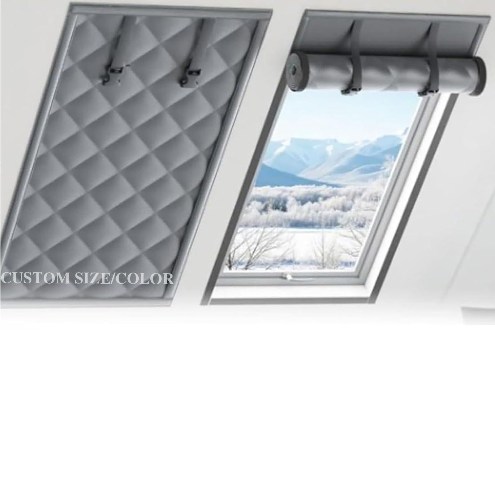 3 Layer Window Insulation Cover -Thermal Window Curtain 60 90 120 140 150 160 cm Windows Draft Blocker with Fastener Insulation Kit for Window Windproof Noise Protective Curtain