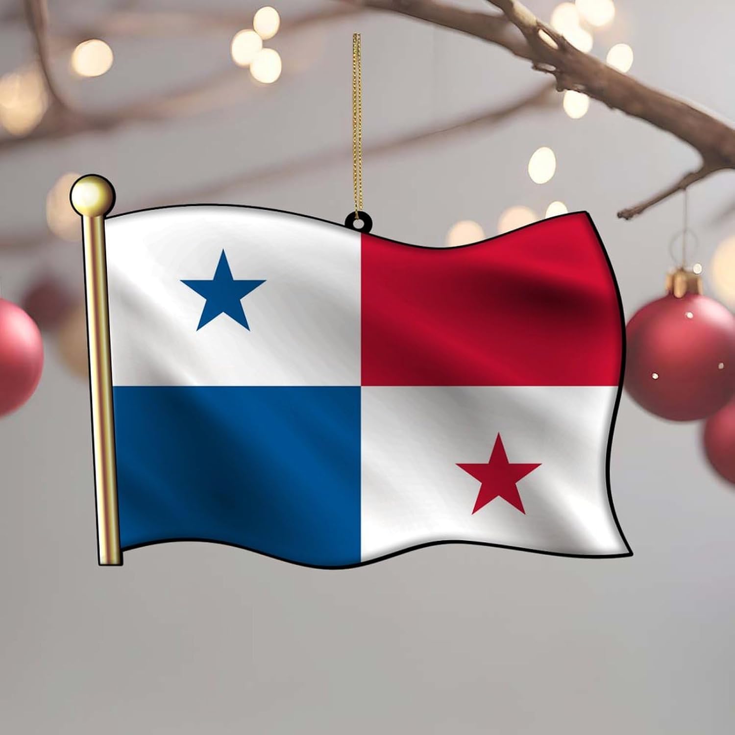 Personalized Panama Flag Ornaments for Panama Friends 3 Inch Xmas Holiday 2D Keepsake Popular Country City Souvenir Personalized Ornaments New Homeowner Gift Ideas image 4